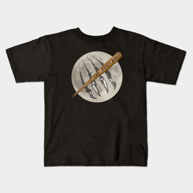 Silver Bullet Werewolf The Peace Maker Bat Halloween Kids T-Shirt by Contentarama
